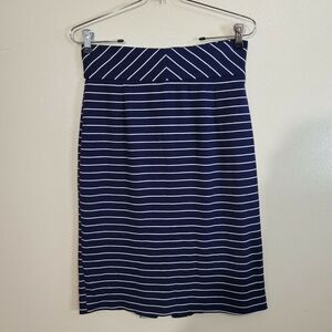Antonio Melani Navy Striped Jersey Pencil Skirt Size 4
